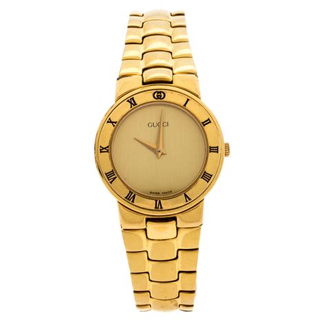 gold gucci watch women|Gucci ladies watch with diamonds.